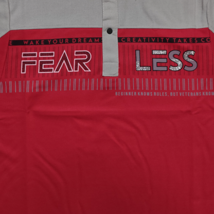 Ferraro Collar T-shirt | Red & Gray