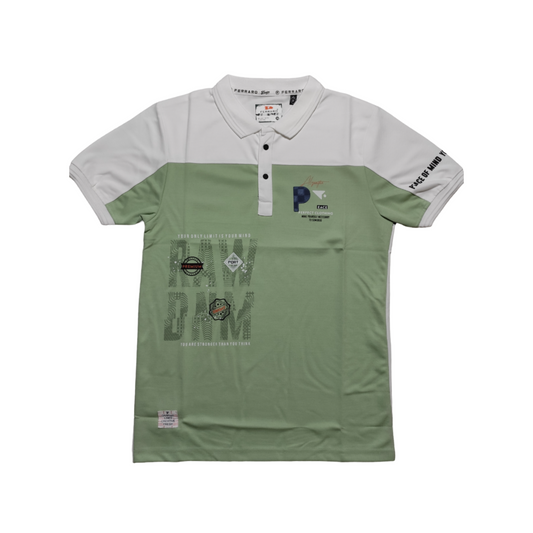 Ferraro Collar T-shirt | Green & White