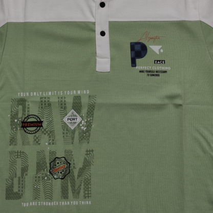 Ferraro Collar T-shirt | Green & White